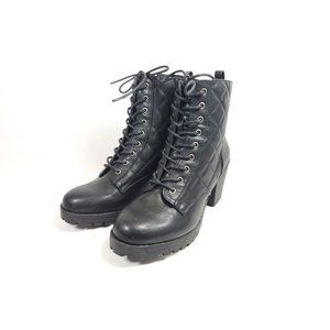 Zigi Soho Women's Size 10 Chunky Heel Combat Boots Black Faux Leather